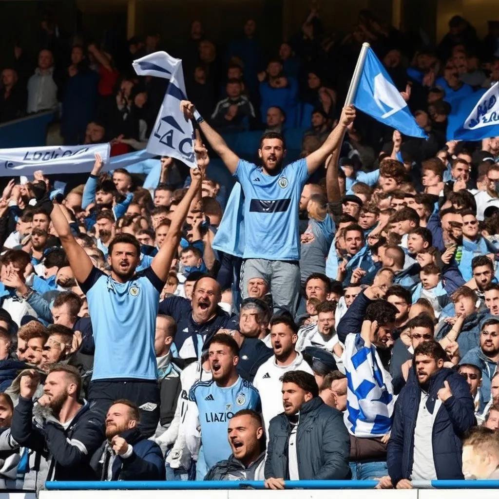 Lazio and Empoli fans