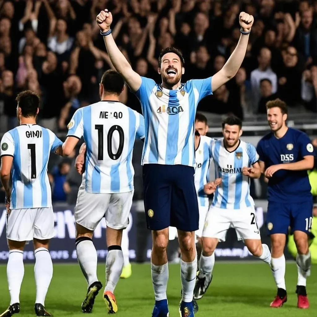 Lionel Messi celebrating a goal