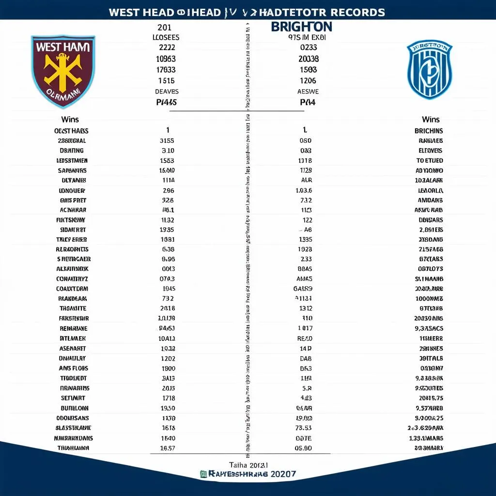 Lịch sử đối đầu West Ham vs Brighton