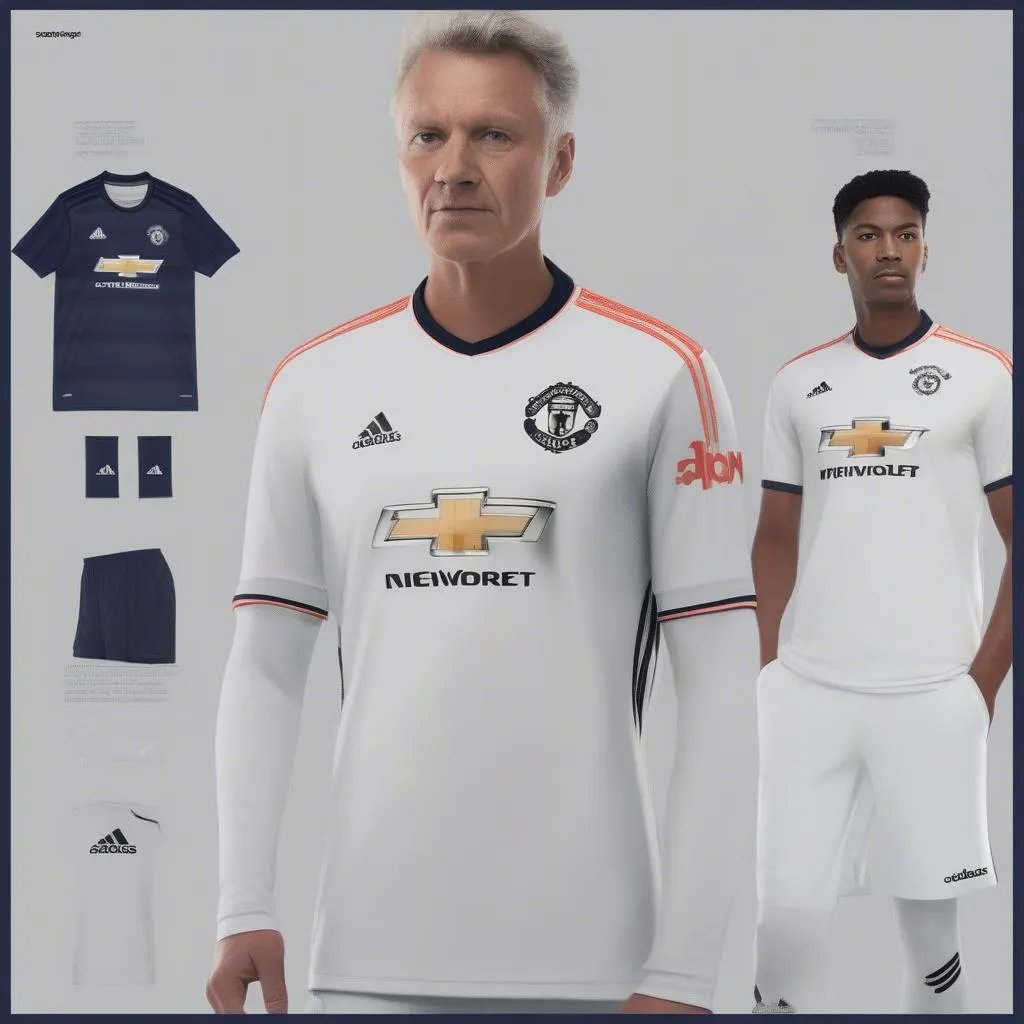 Áo đấu sân khách màu xanh navy Manchester United với logo adidas