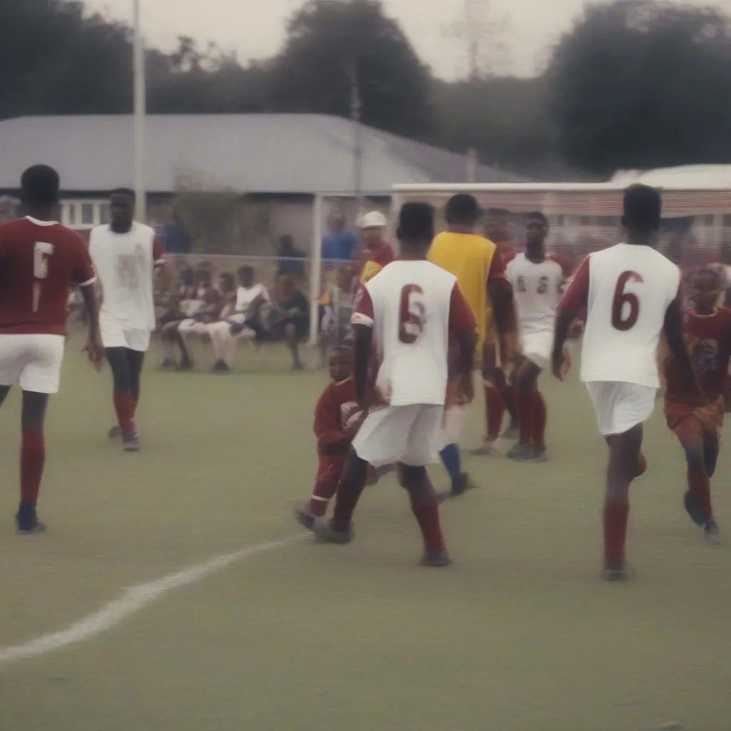 Arnett Gardens playing against Mount Pleasant in a football match