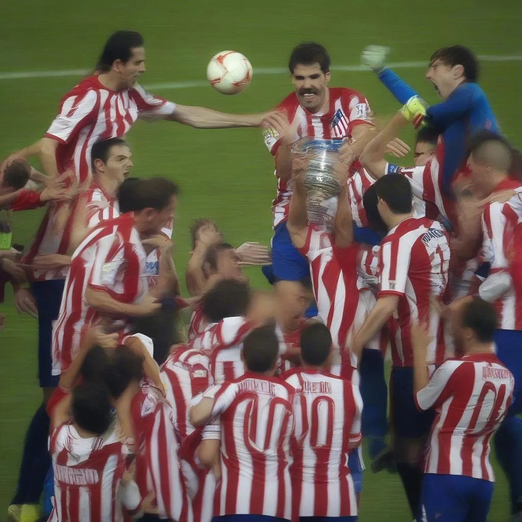 Atletico Madrid và Athletic Bilbao tranh tài trong trận chung kết Cúp Nhà Vua Tây Ban Nha năm 2013