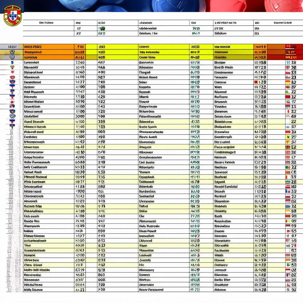 bảng xếp hạng bóng đá Bồ Đào Nha