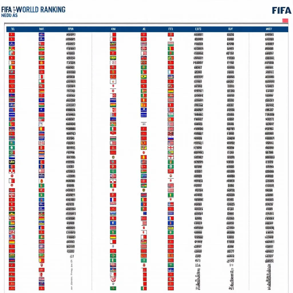 bảng xếp hạng bóng đá nam thế giới