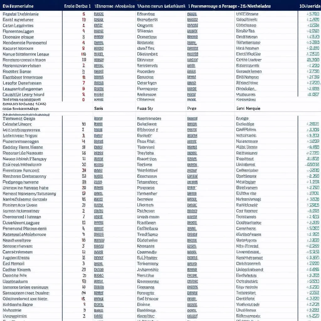 Bảng xếp hạng Eredivisie