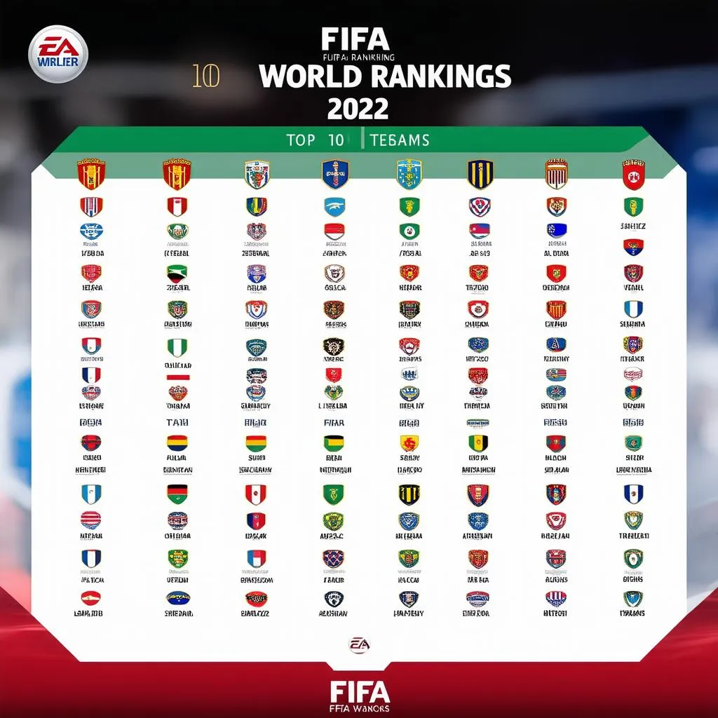 Bảng Xếp Hạng FIFA Thế Giới 2022