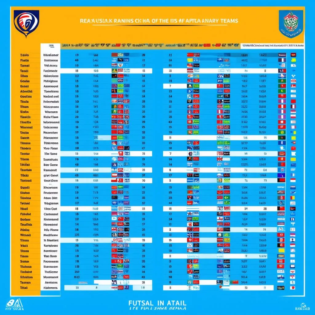 Bảng xếp hạng Futsal Châu Á