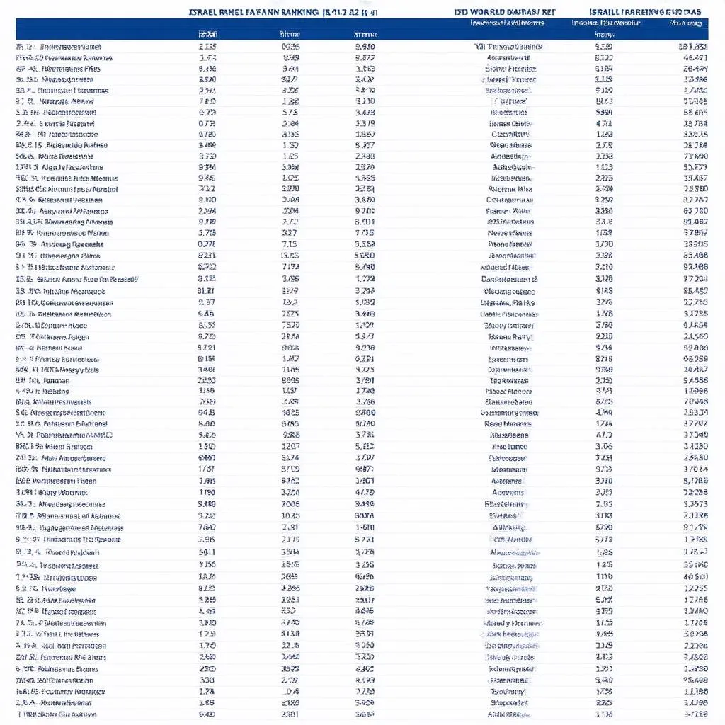 Bảng xếp hạng Israel