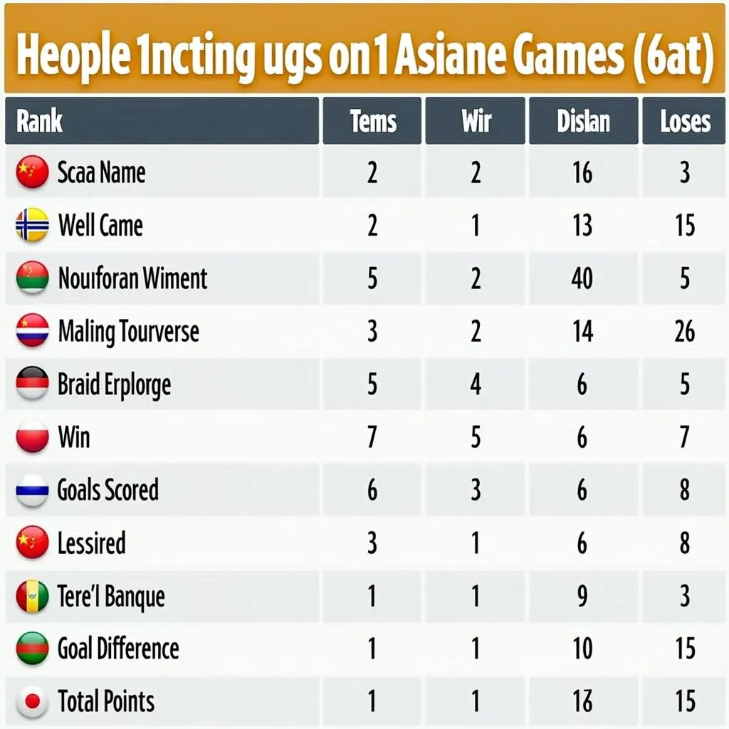 Bảng xếp hạng bóng đá U23 Asiad