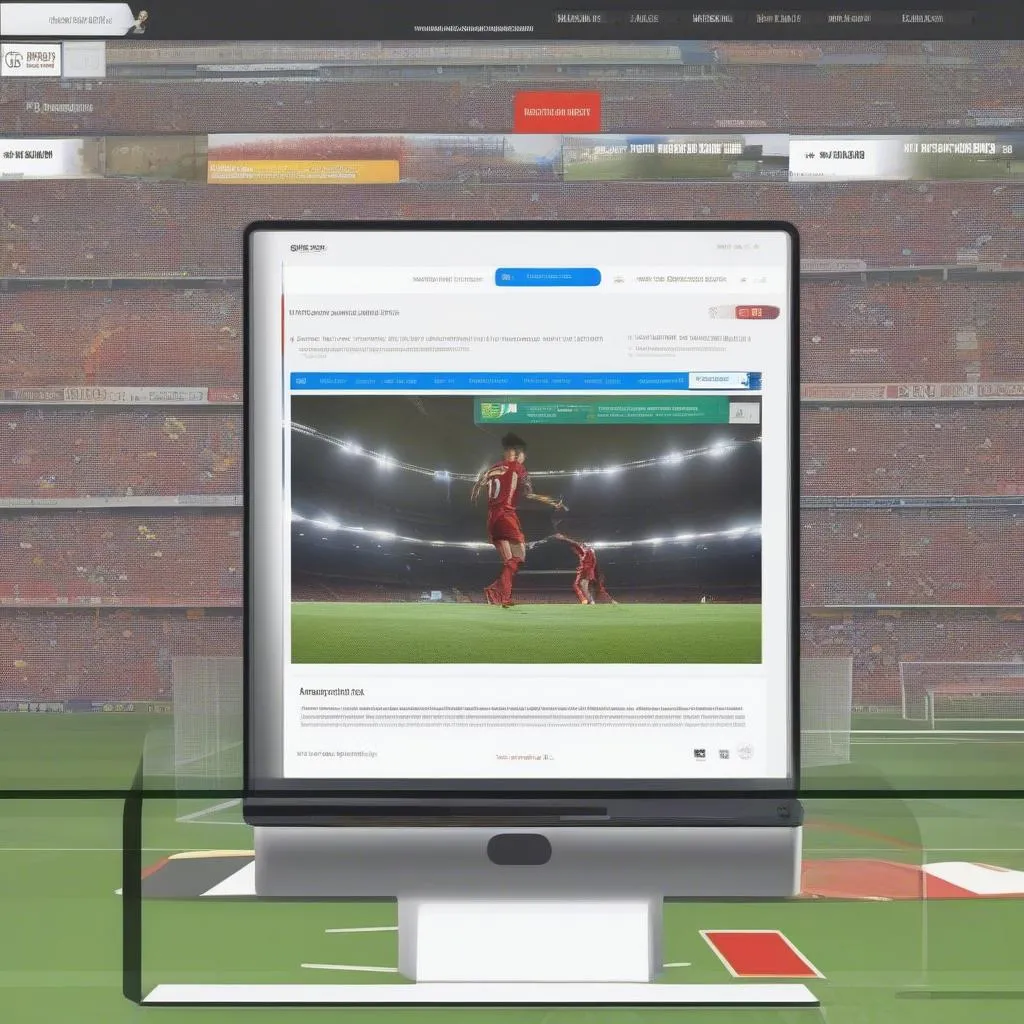 Live football match on a website