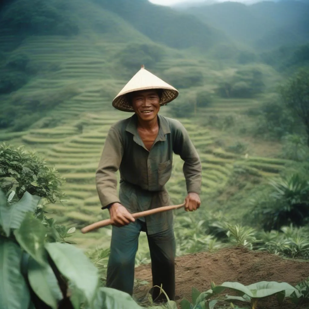 Nông dân làm việc trên đồn điền cà phê ở Buôn Ma Thuột những năm 1960s