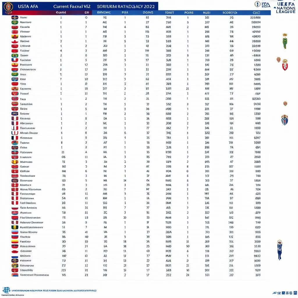 Bảng xếp hạng UEFA Nations League 2022