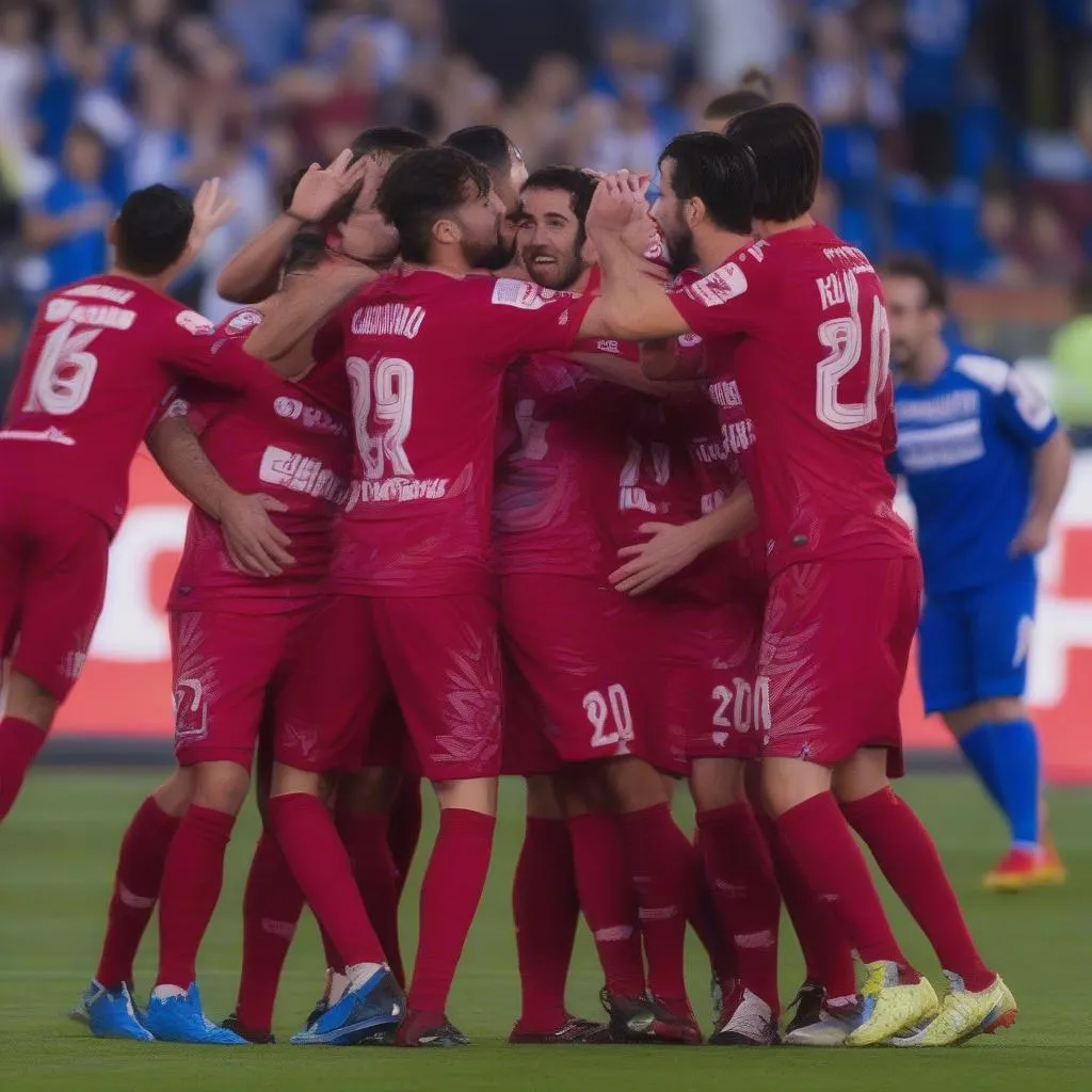 Alaves ăn mừng bàn thắng