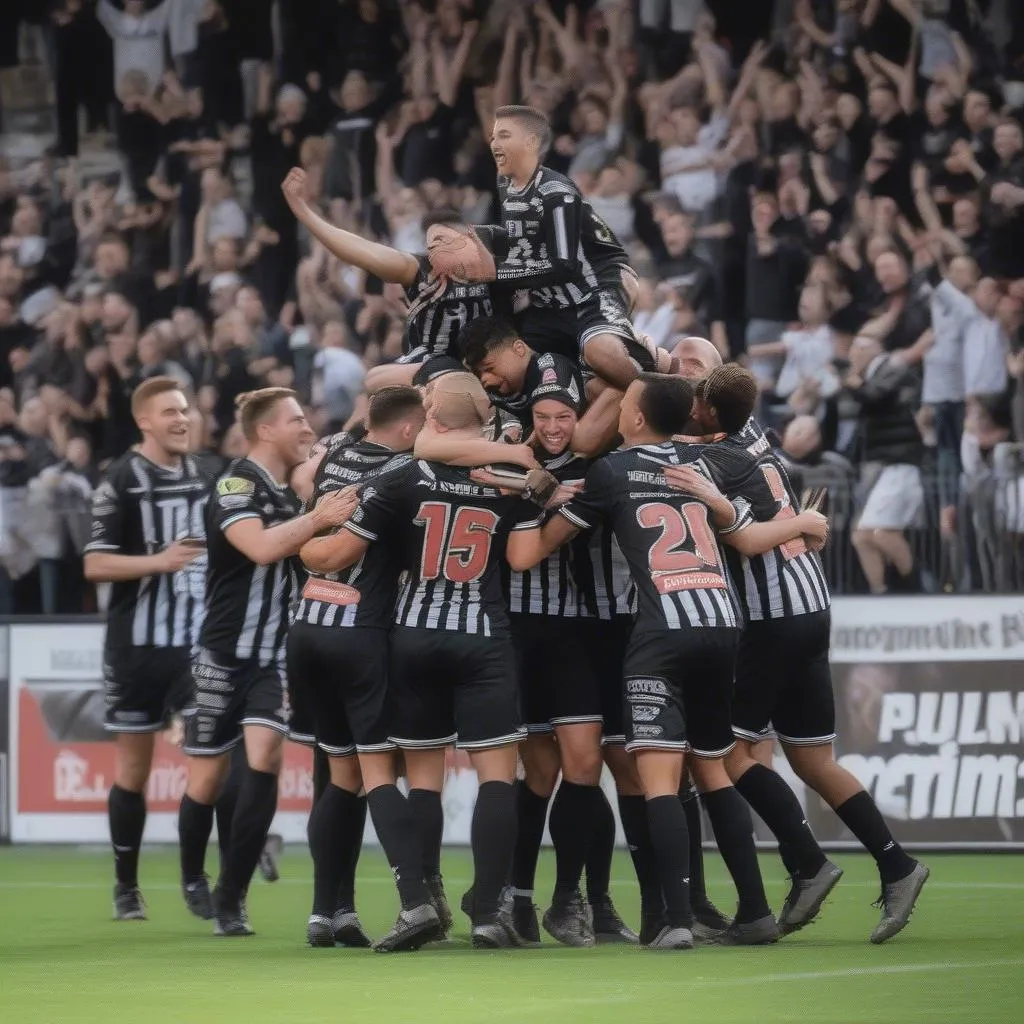 Charleroi celebrating victory