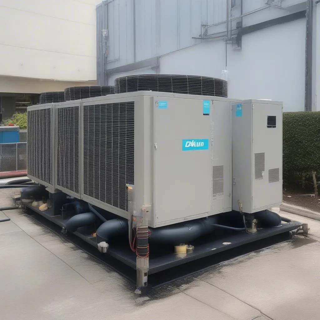 Lắp đặt chiller giải nhiệt gió Daikin ngoài trời