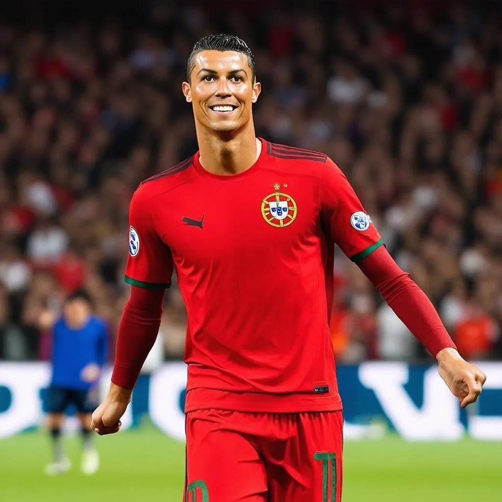 Cristiano Ronaldo thi đấu cho Bồ Đào Nha