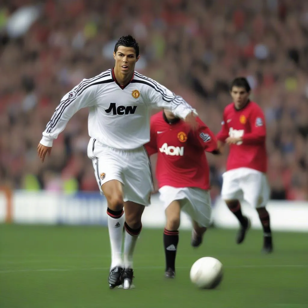 Cristiano Ronaldo thi đấu cho Manchester United