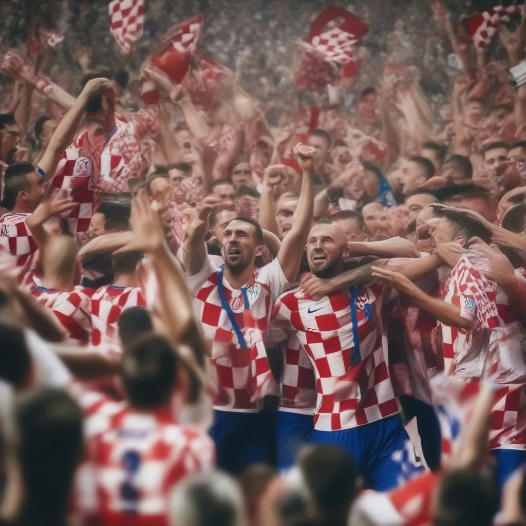 Croatia players celebrating