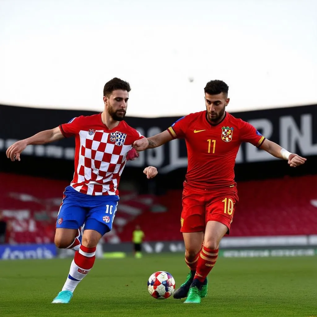 Croatia vs Tây Ban Nha: Hai đội bóng chạm trán nhau trong trận đấu căng thẳng