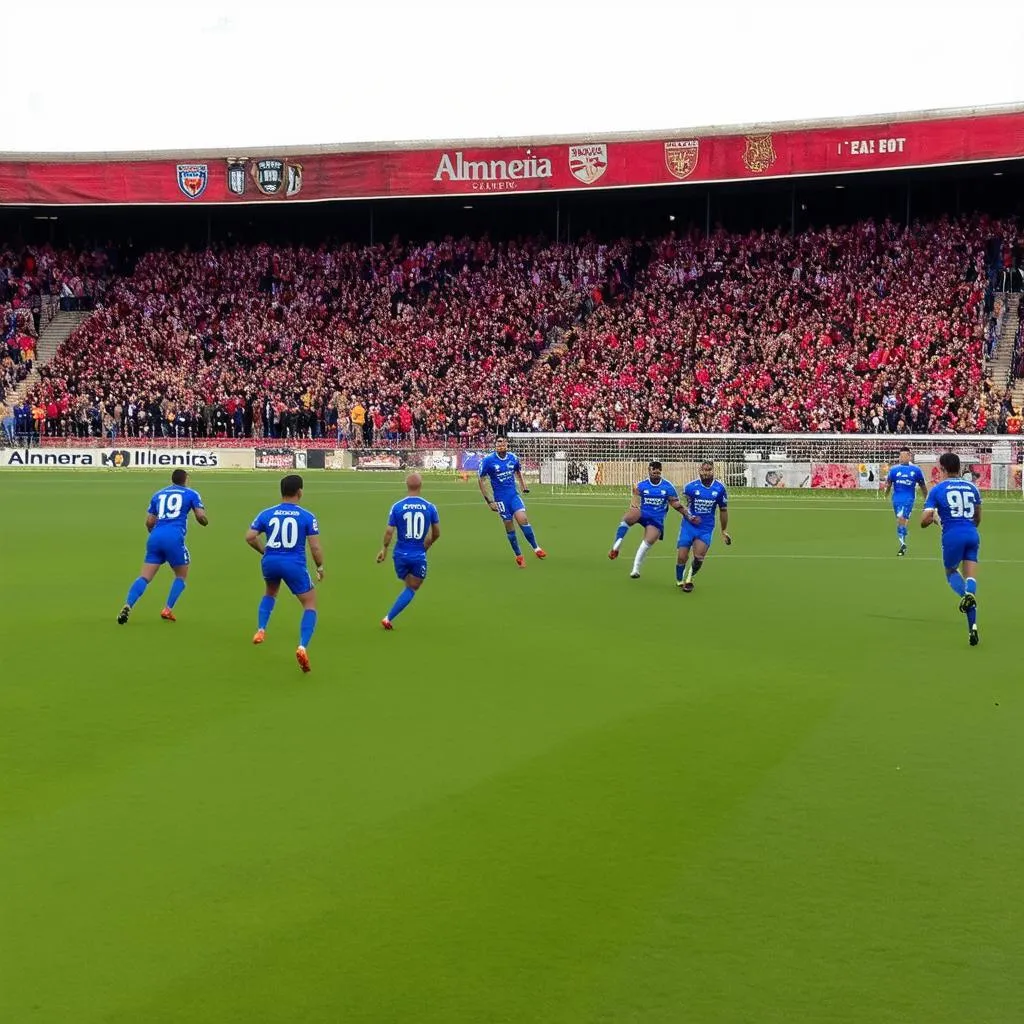 Almeria playing on the field