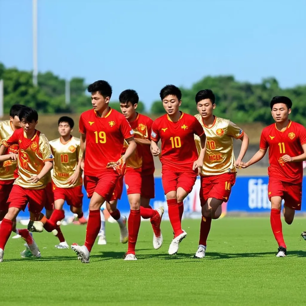 Đội tuyển U19 Việt Nam thi đấu