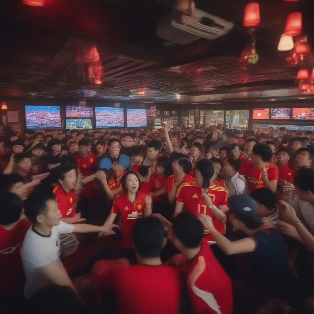 vietnamese fans watching manchester united vs tottenham hotspur