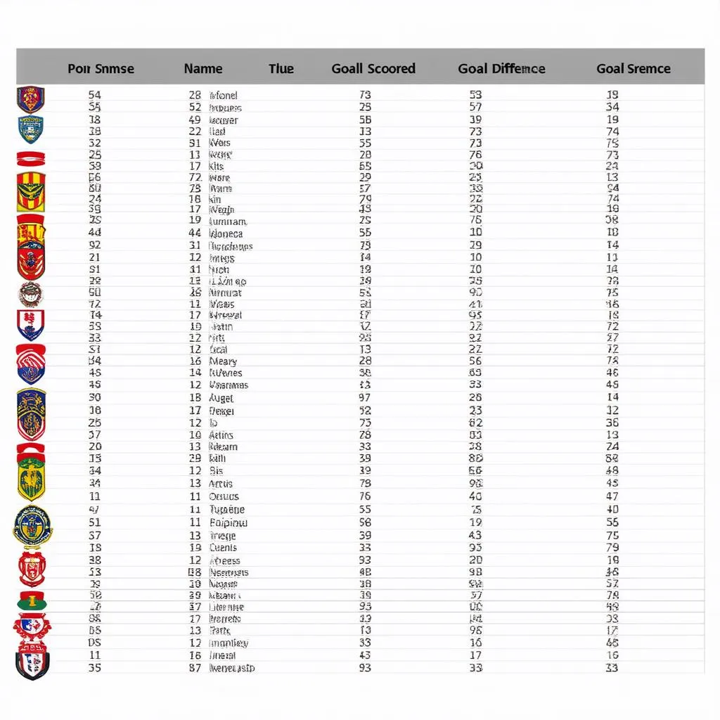 Bảng xếp hạng Liga Indonesia