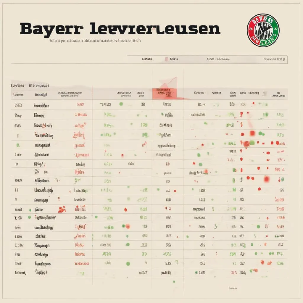 Phân tích kết quả thi đấu của Bayer Leverkusen