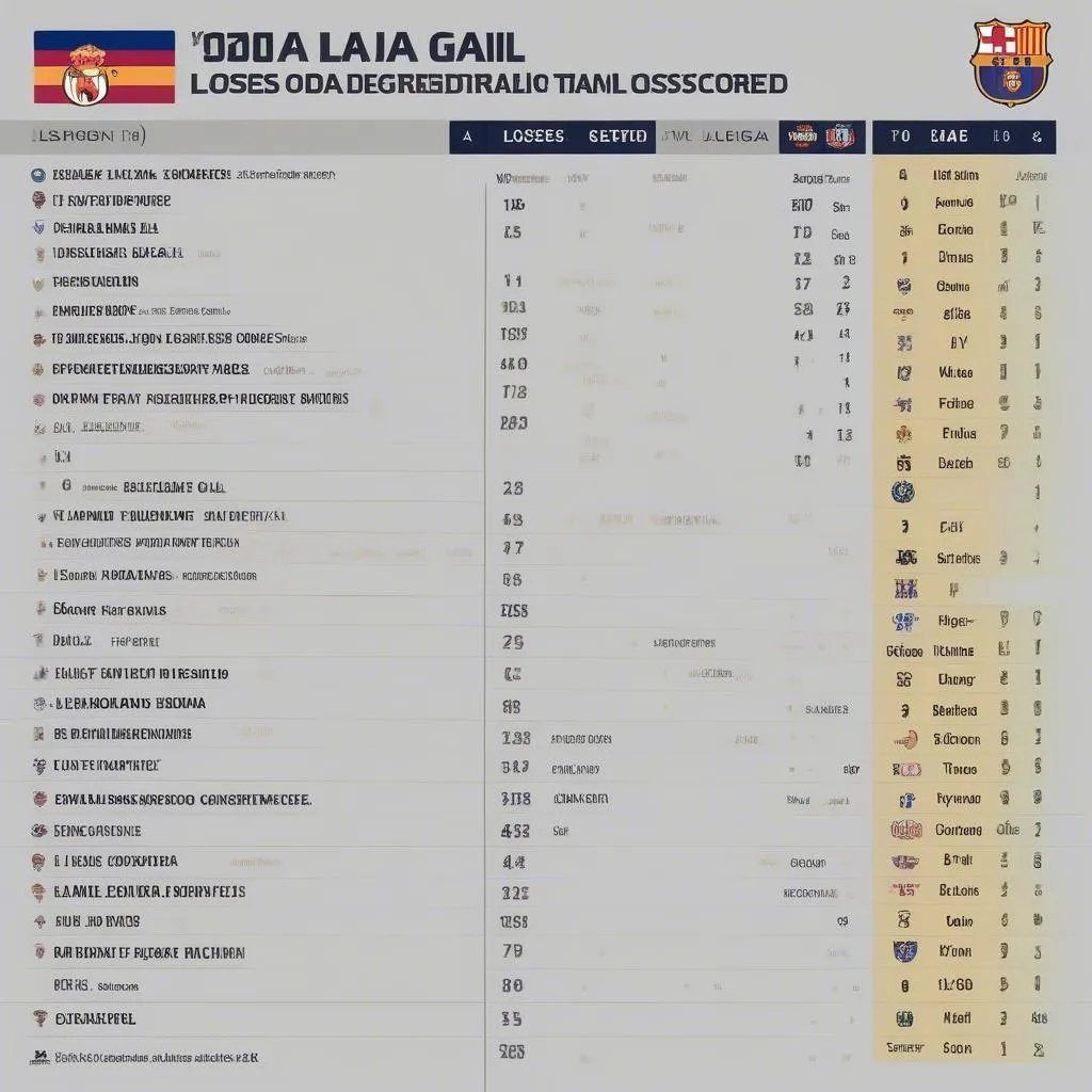 Bảng Xếp Hạng La Liga 2022