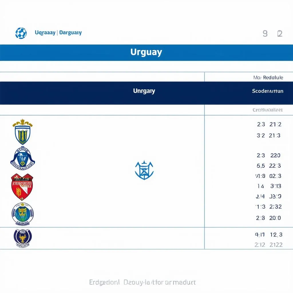 Lịch thi đấu bóng đá Uruguay