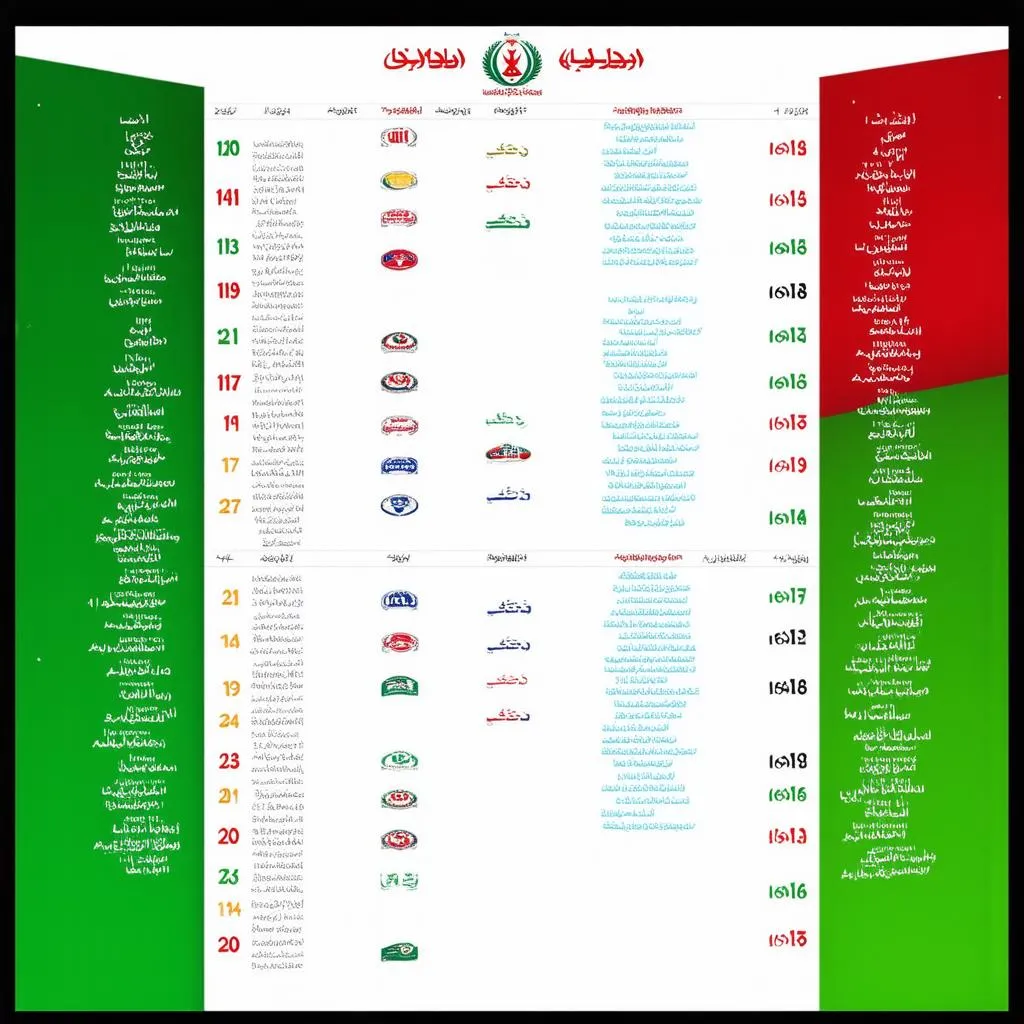 Lịch thi đấu bóng đá Iran