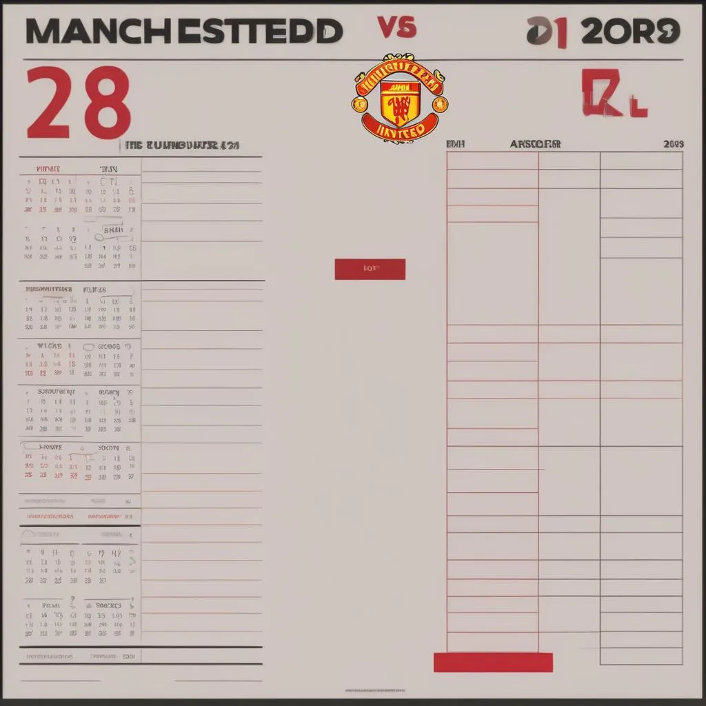 Lịch thi đấu Manchester United vs Arsenal