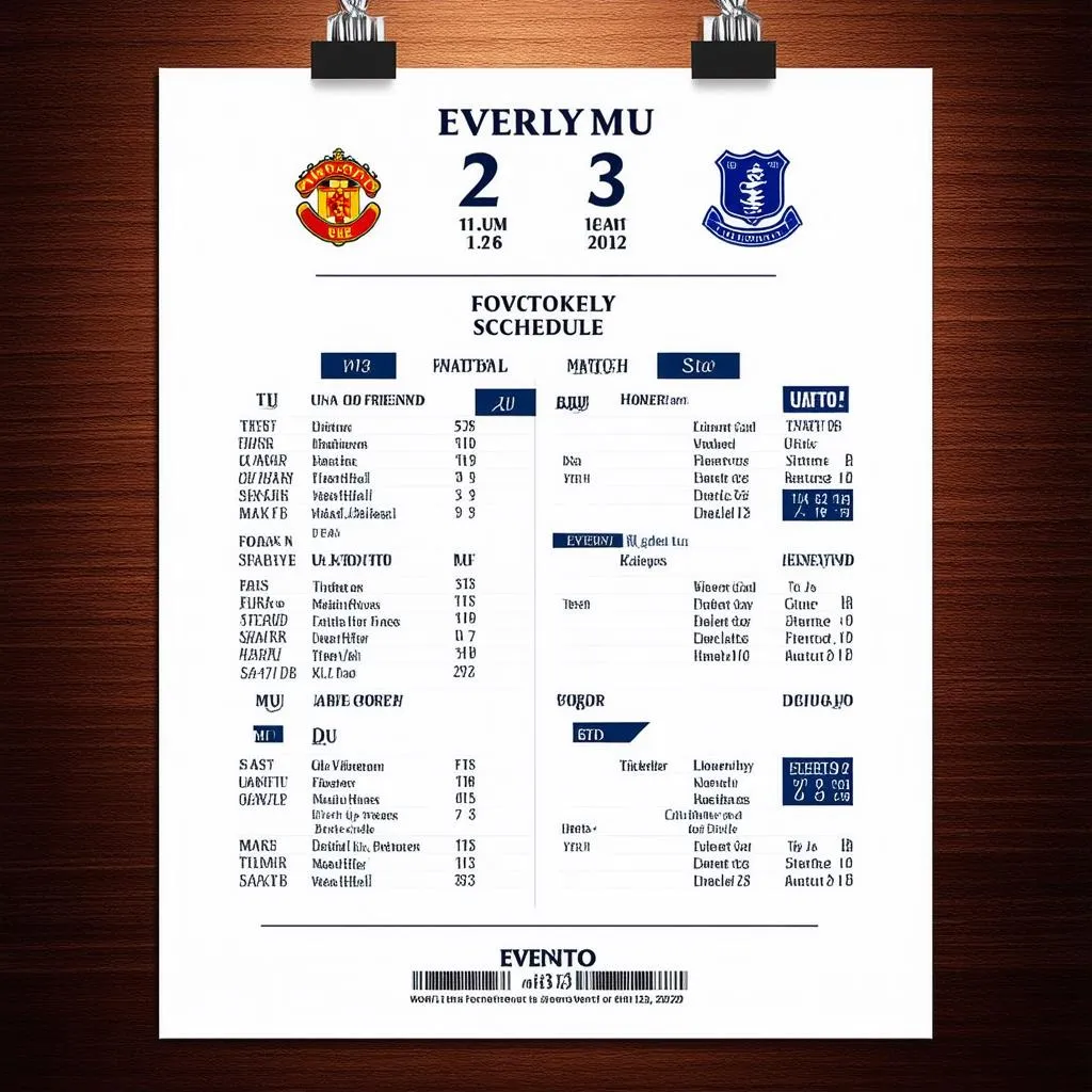 Lịch thi đấu MU vs Everton giao hữu