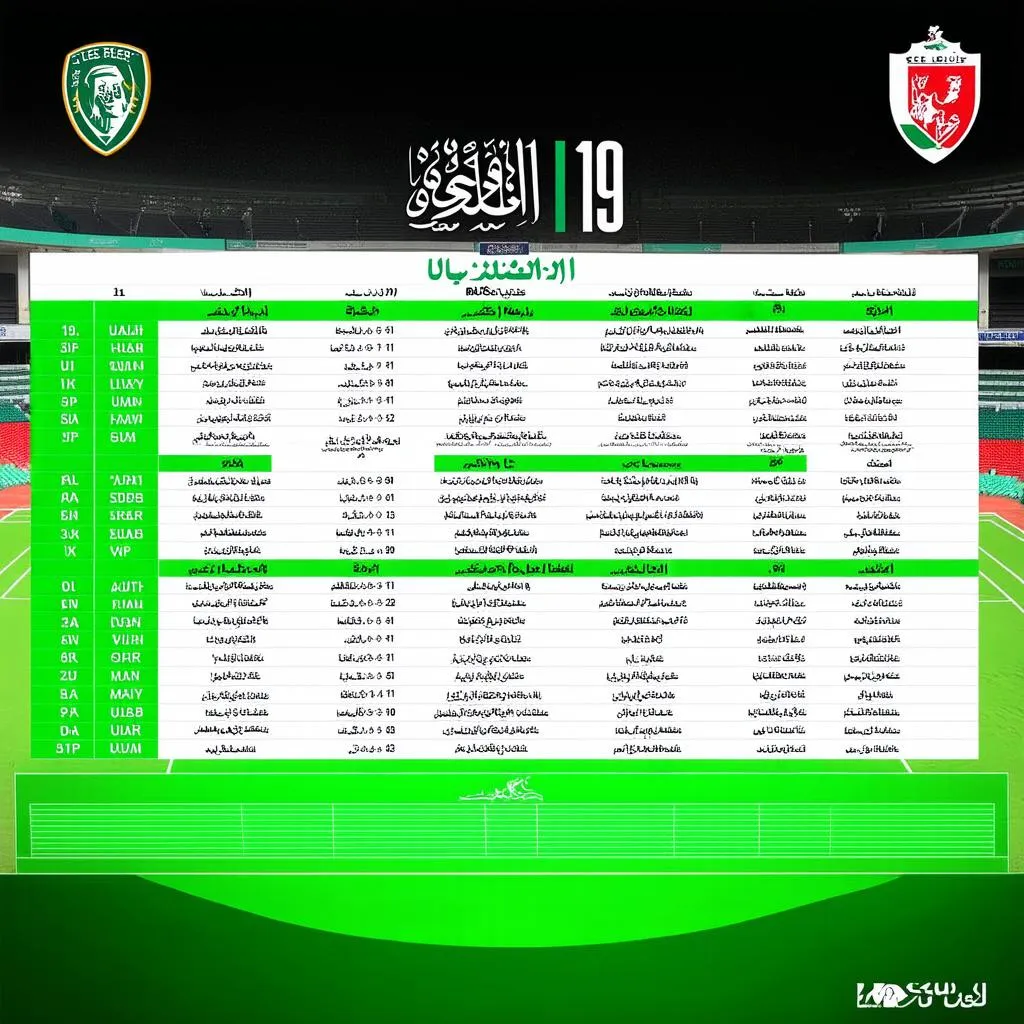 Lịch thi đấu Saudi League U19