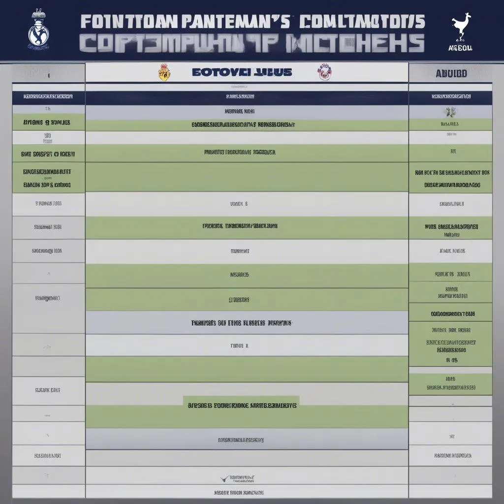 Lịch thi đấu của Tottenham