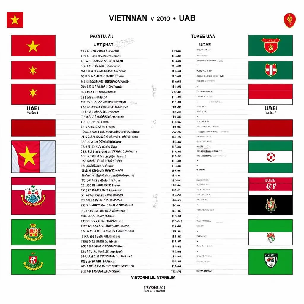 Lịch thi đấu Việt Nam UAE