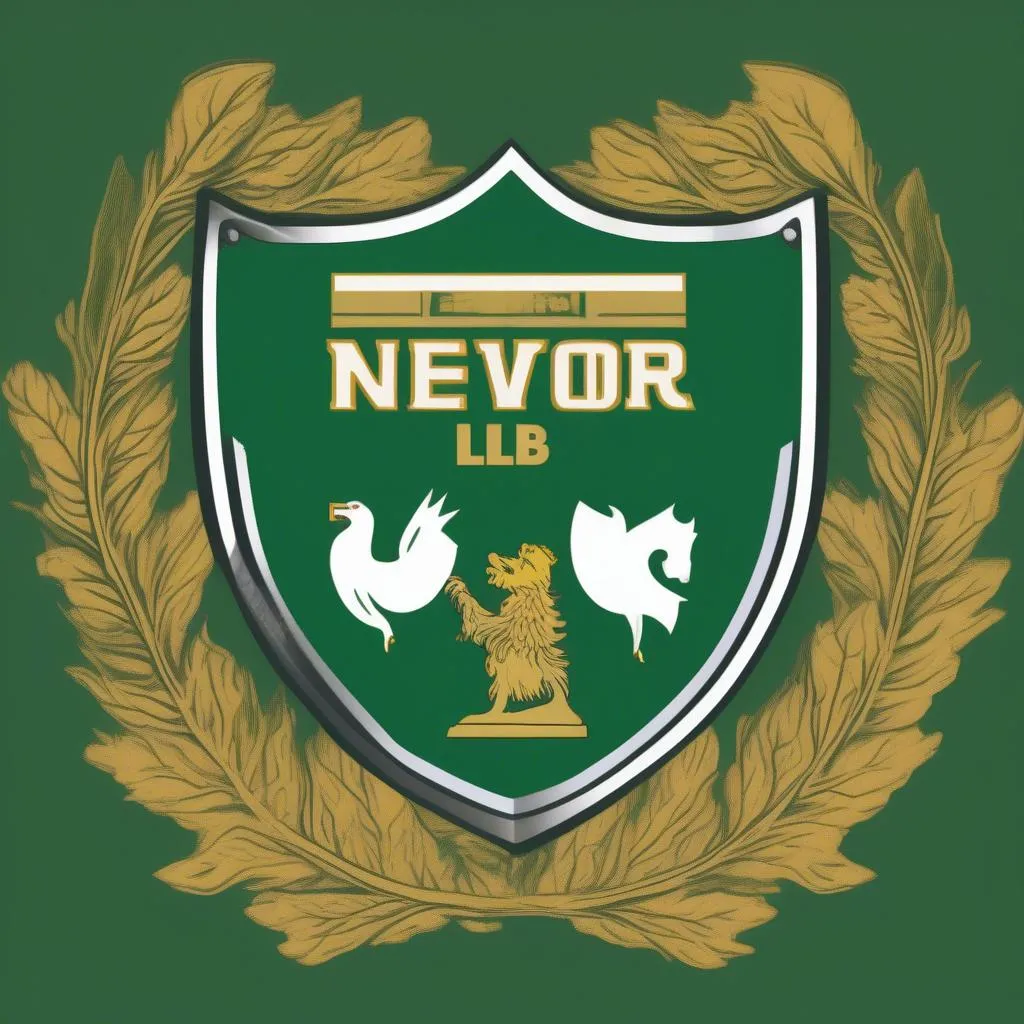 Logo của Newton Heath LYR Football Club, đội bóng tiền thân của Manchester United, được thành lập năm 1878, với màu xanh lá cây và vàng.