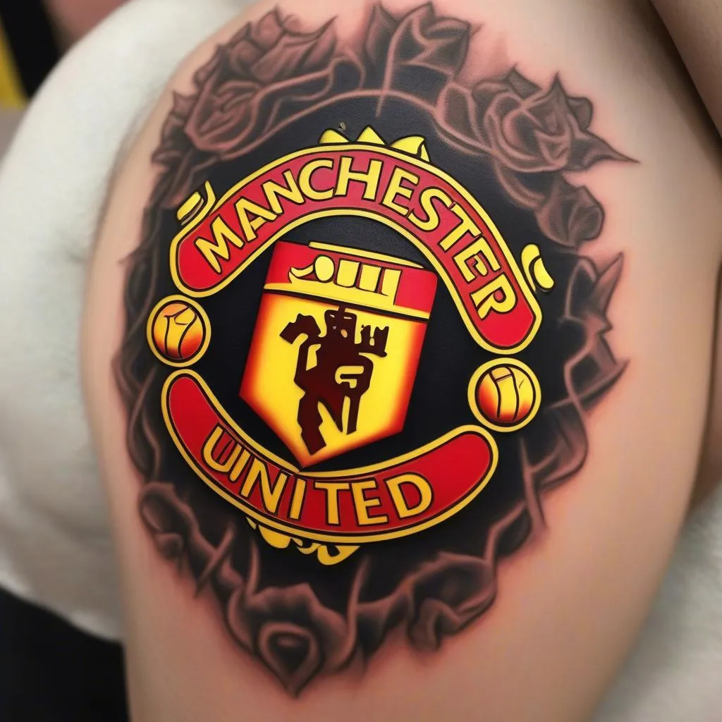 hình-xăm-logo-manchester-united