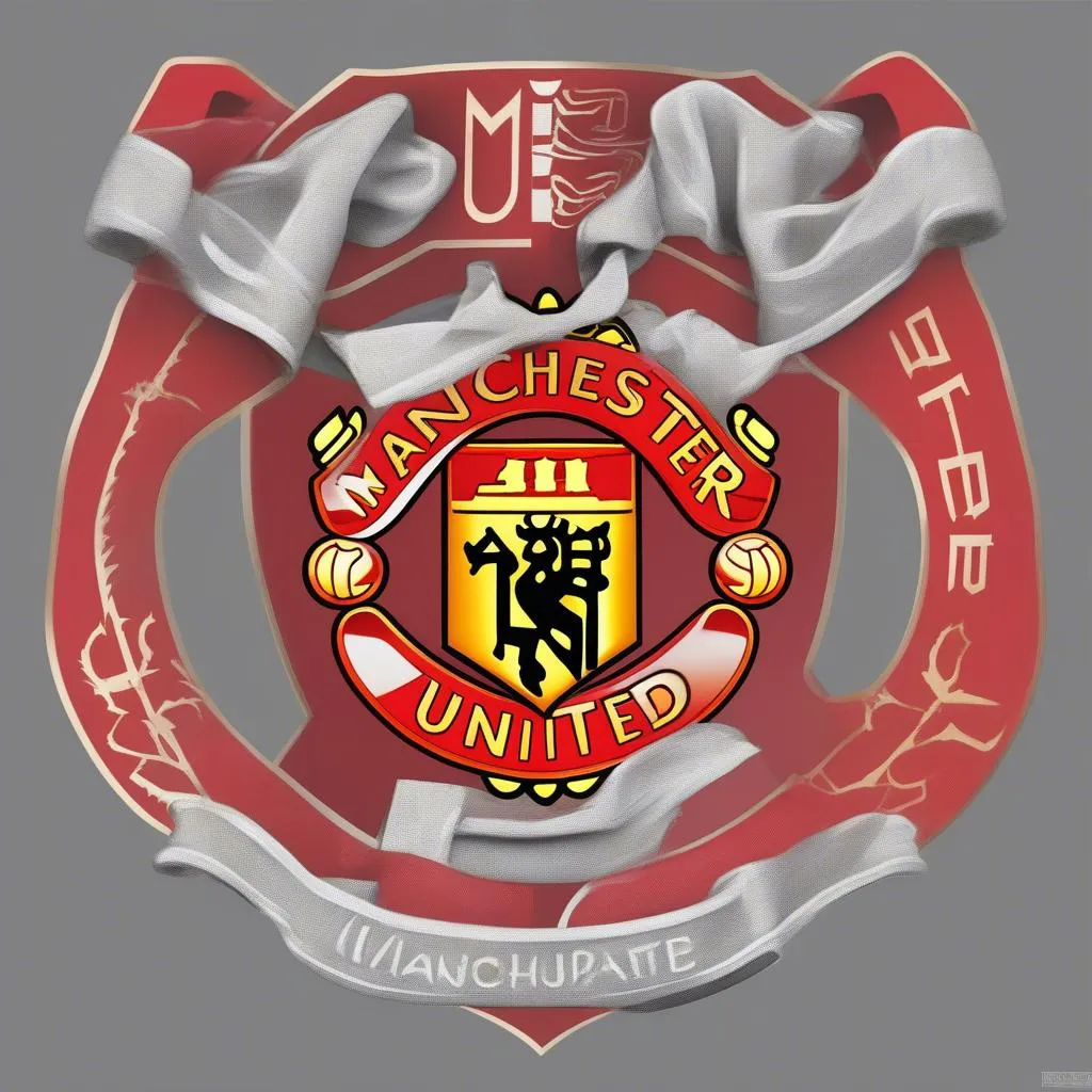 Logo Manchester United màu xám lịch sử