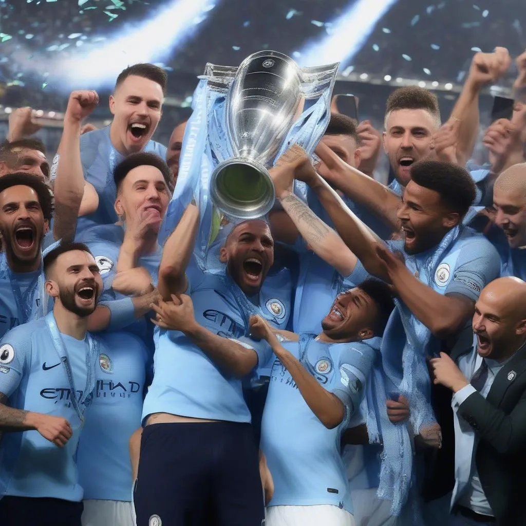 Manchester City nâng cao cúp vô địch Champions League