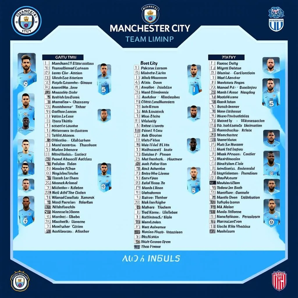 Man City đội hình