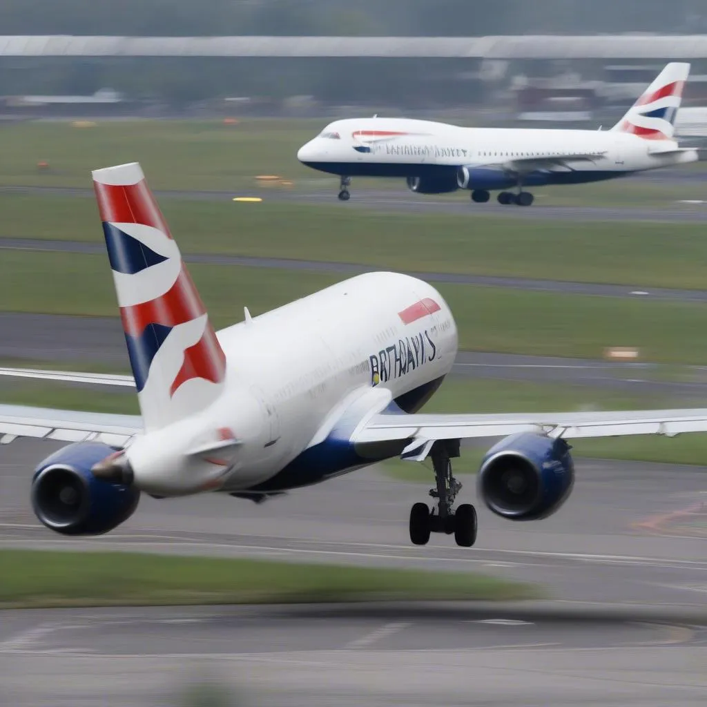 Hình ảnh máy bay British Airways tại sân bay Manchester