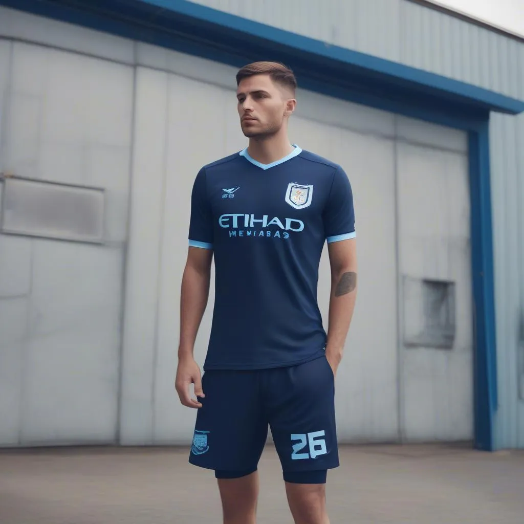 Manchester City áo khách mới 2018-19 màu xanh navy đậm