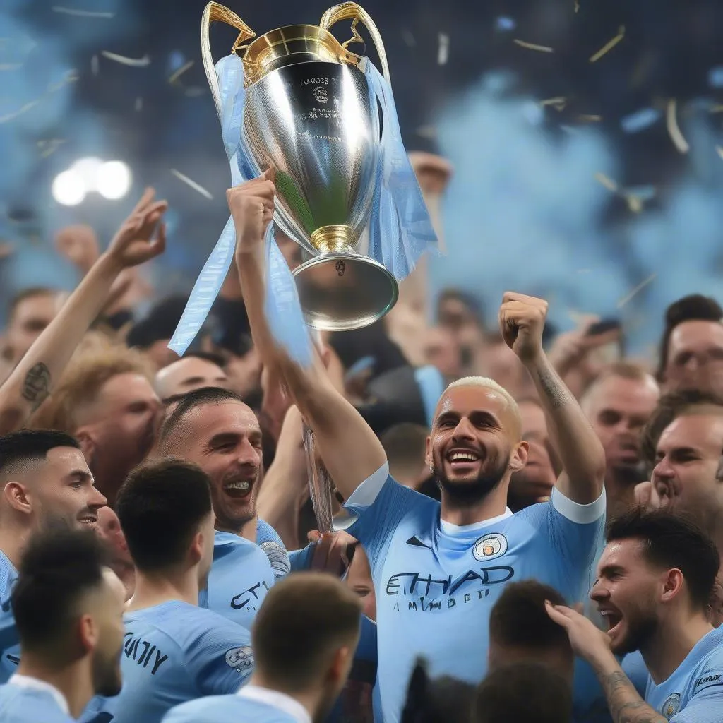 Manchester City ăn mừng chức vô địch Champions League