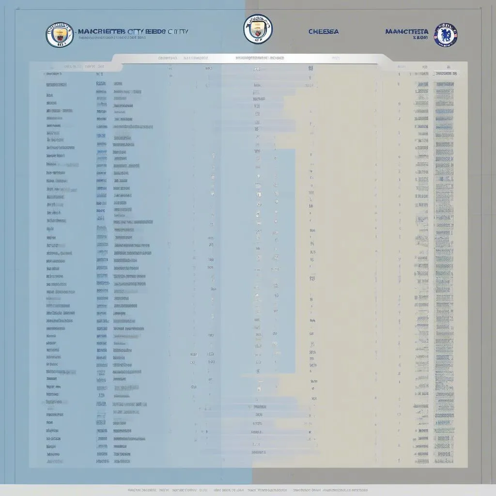 Manchester City and Chelsea's head-to-head record