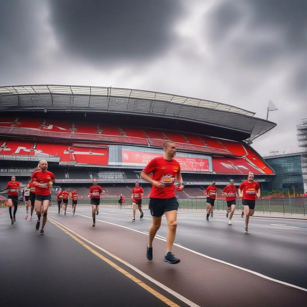 Sân vận động Old Trafford - Nơi góp phần tạo nên sự hào hứng cho Manchester Run