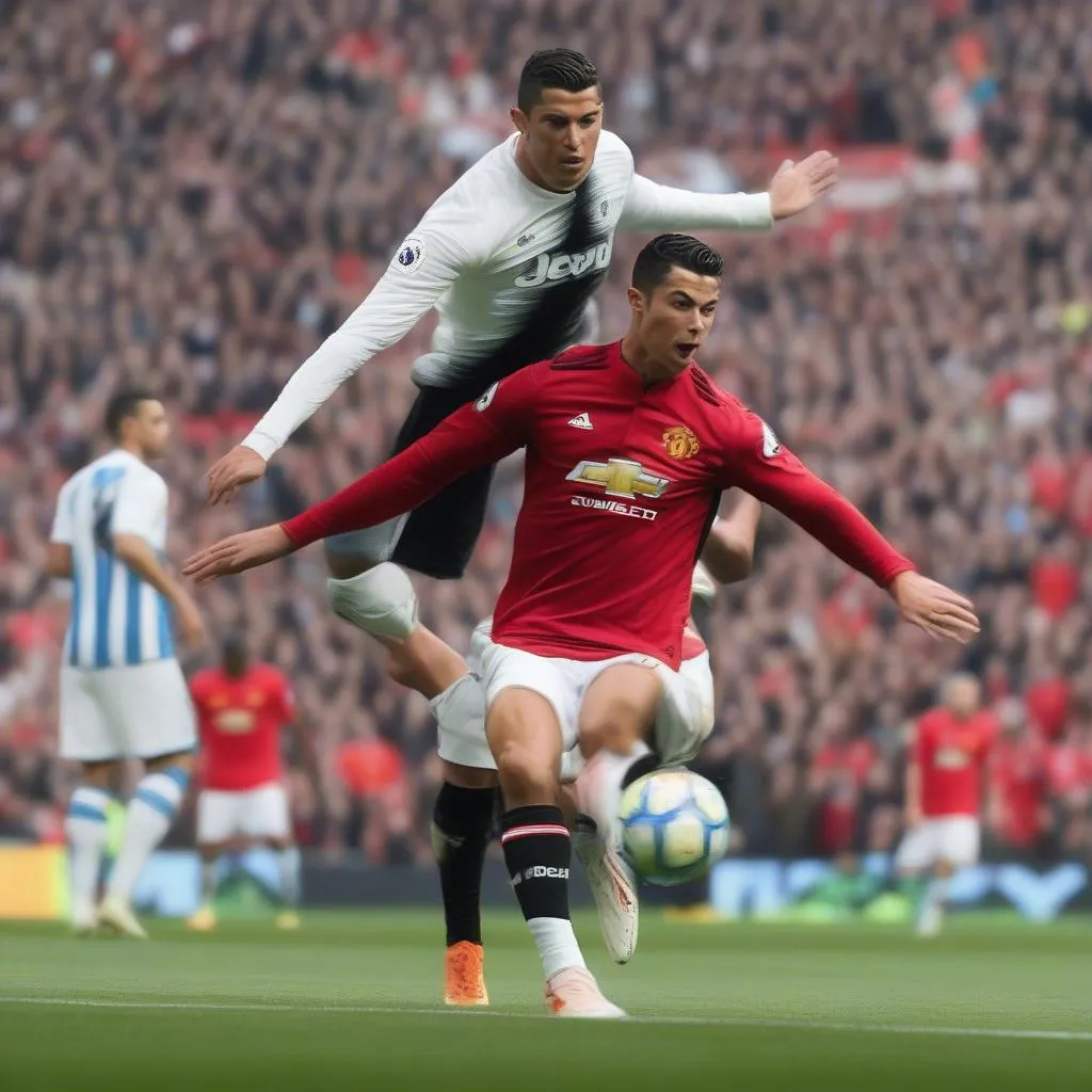 Cầu thủ Cristiano Ronaldo thi đấu xuất sắc trong trận đấu giữa Manchester United và Huddersfield