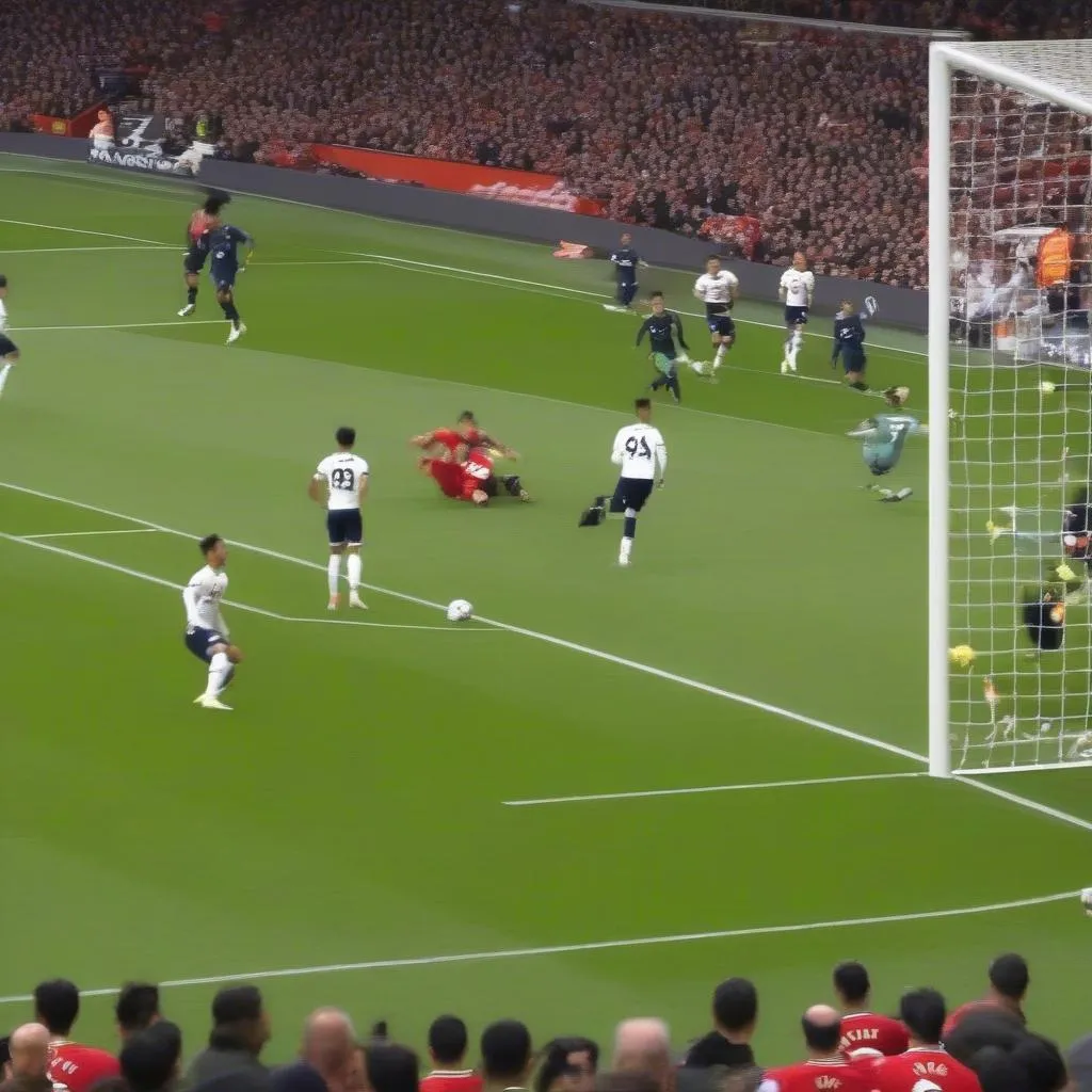 Son Heung-min ghi bàn rút ngắn tỷ số trong trận đấu Manchester United vs Tottenham Hotspur 2019