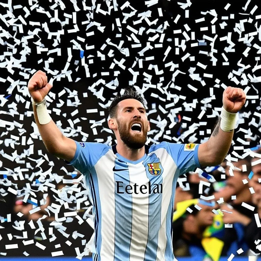 Messi ăn mừng bàn thắng cho Argentina