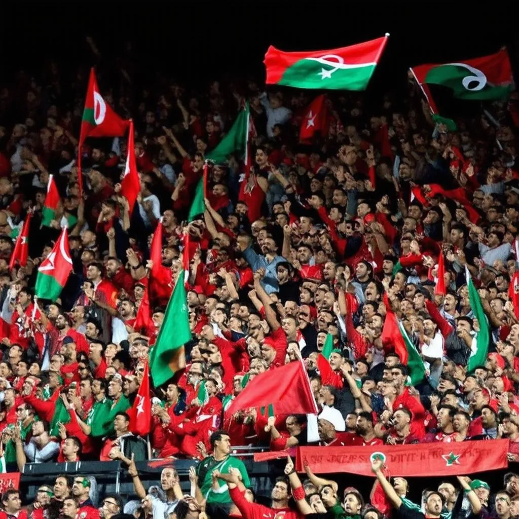 Morocco fans cheering